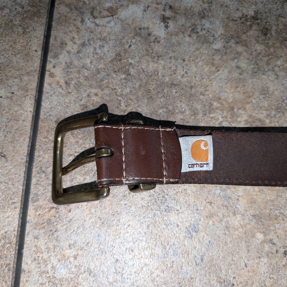 Carhartt Vintage Leather Belt Mens 38 - Picture 3 of 7